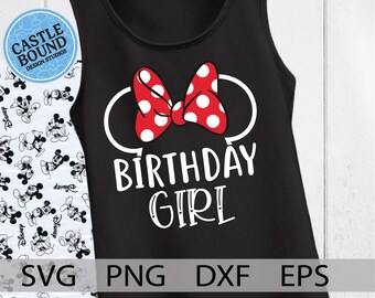 Minnie Birthday Girl svg, Minnie Family Birthday shirt, Disneyland birthday trip, Minnie Birthday Squad, Matching shirts, dxf, svg, png