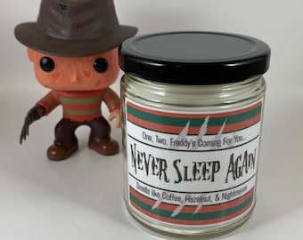 Freddy | Nightmare On Elm Street | Horror Villain | Hazelnut Chocolate Coffee Scented | Inspired Candle