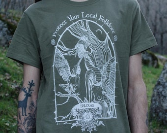 Bruxas Camiseta Serigrafiada a mano. Screen Printed Witch T-shirt