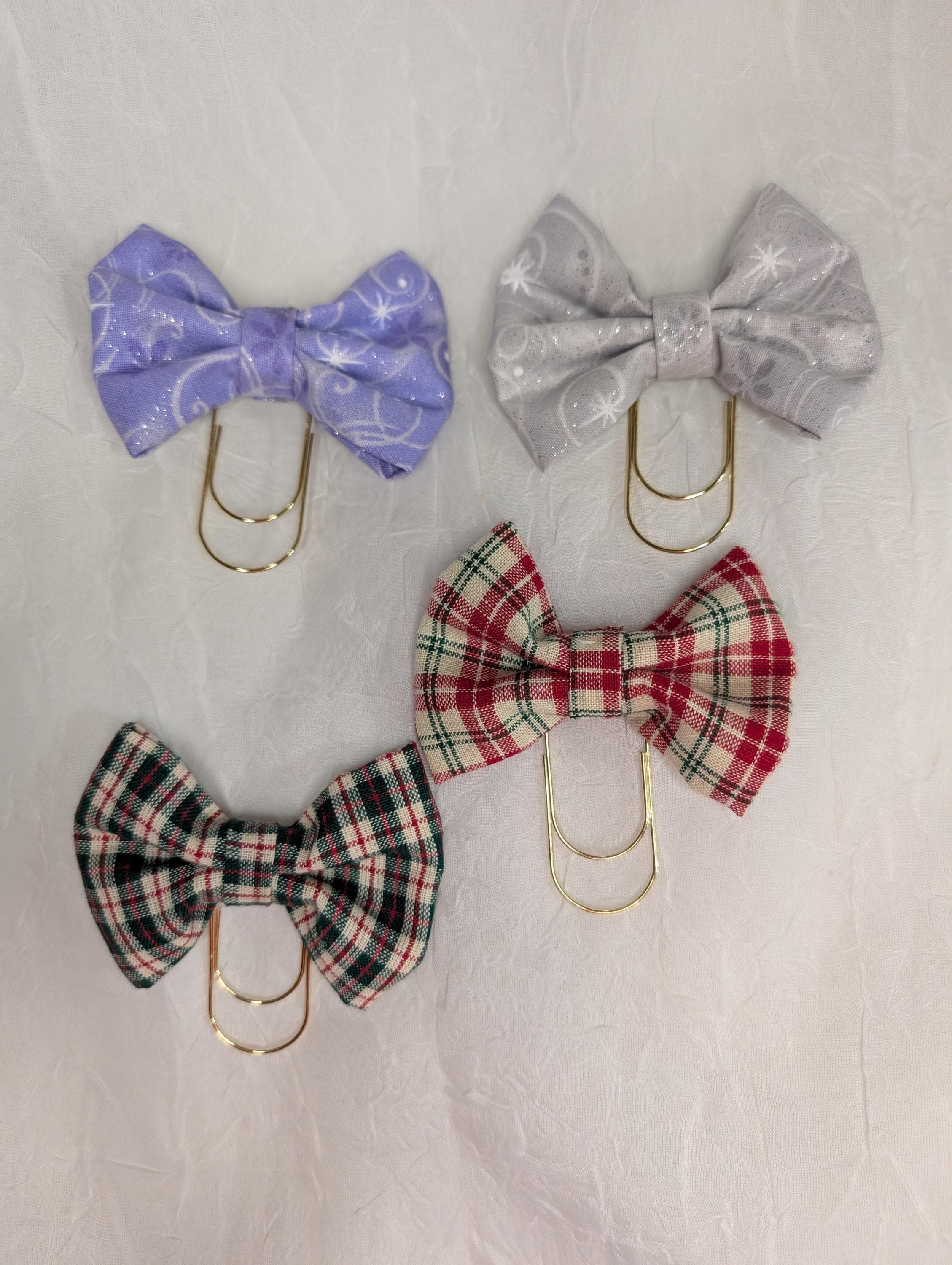 Fabric Bow Paperclip: Planner Clip, Bookmark - Image 1
