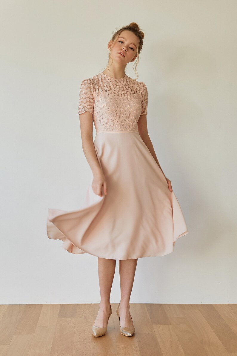 Blush Pink Lace Dress
