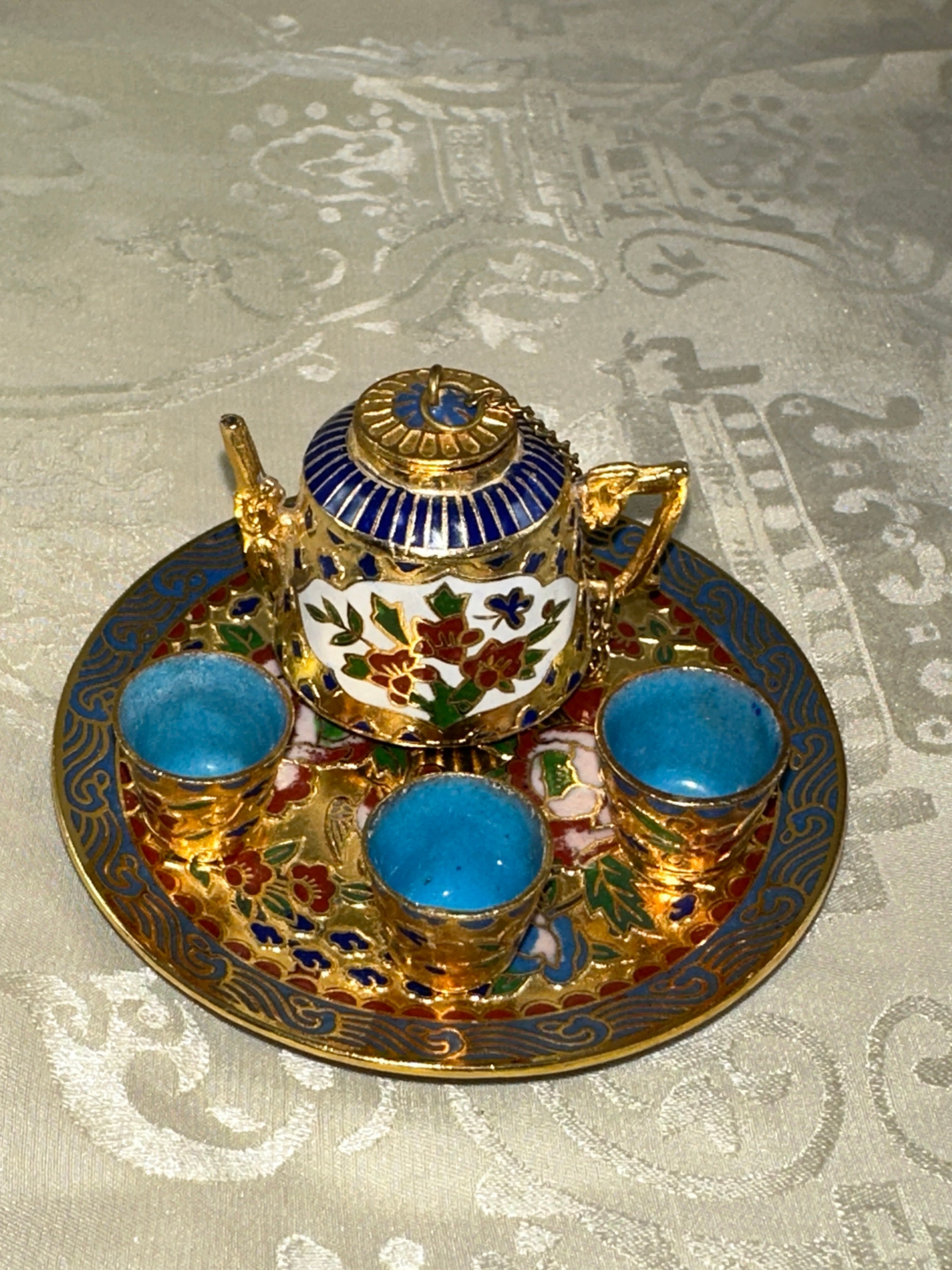 Miniature Cloisonne Tea Set of 6 Pieces - Etsy