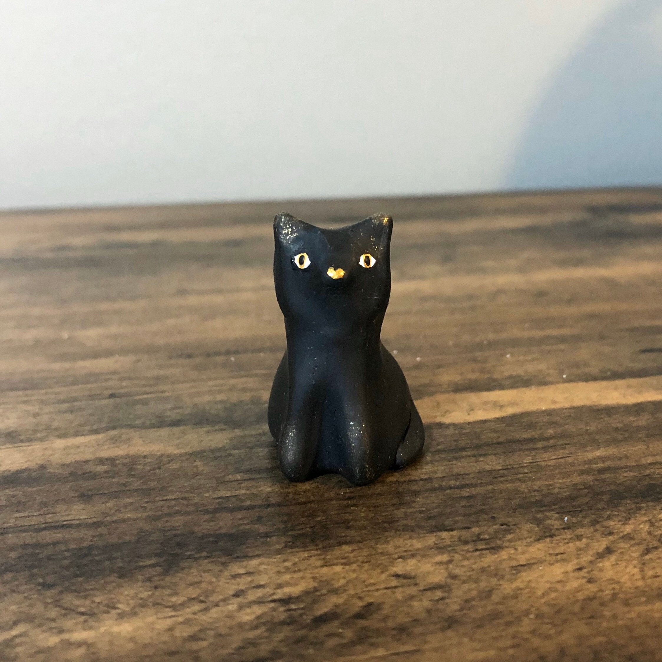 Cat figurine. Black Cat. Kitty Totem. | Etsy