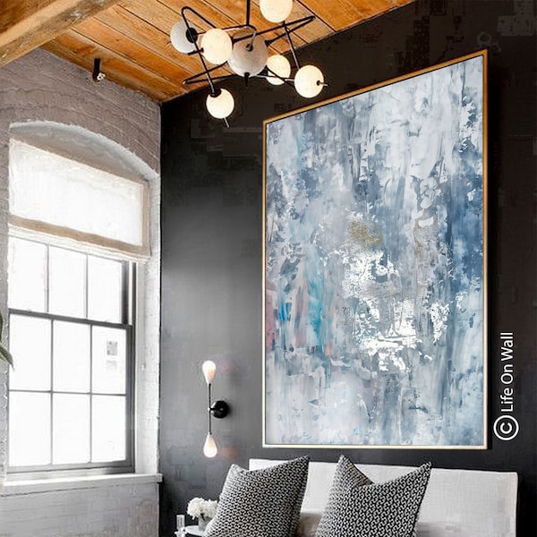 Blue and Silver Wall Art - Etsy