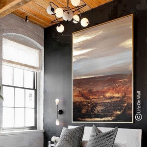 Gold Leaf Abstract Painting: Hand-Painted Textured Canvas Art