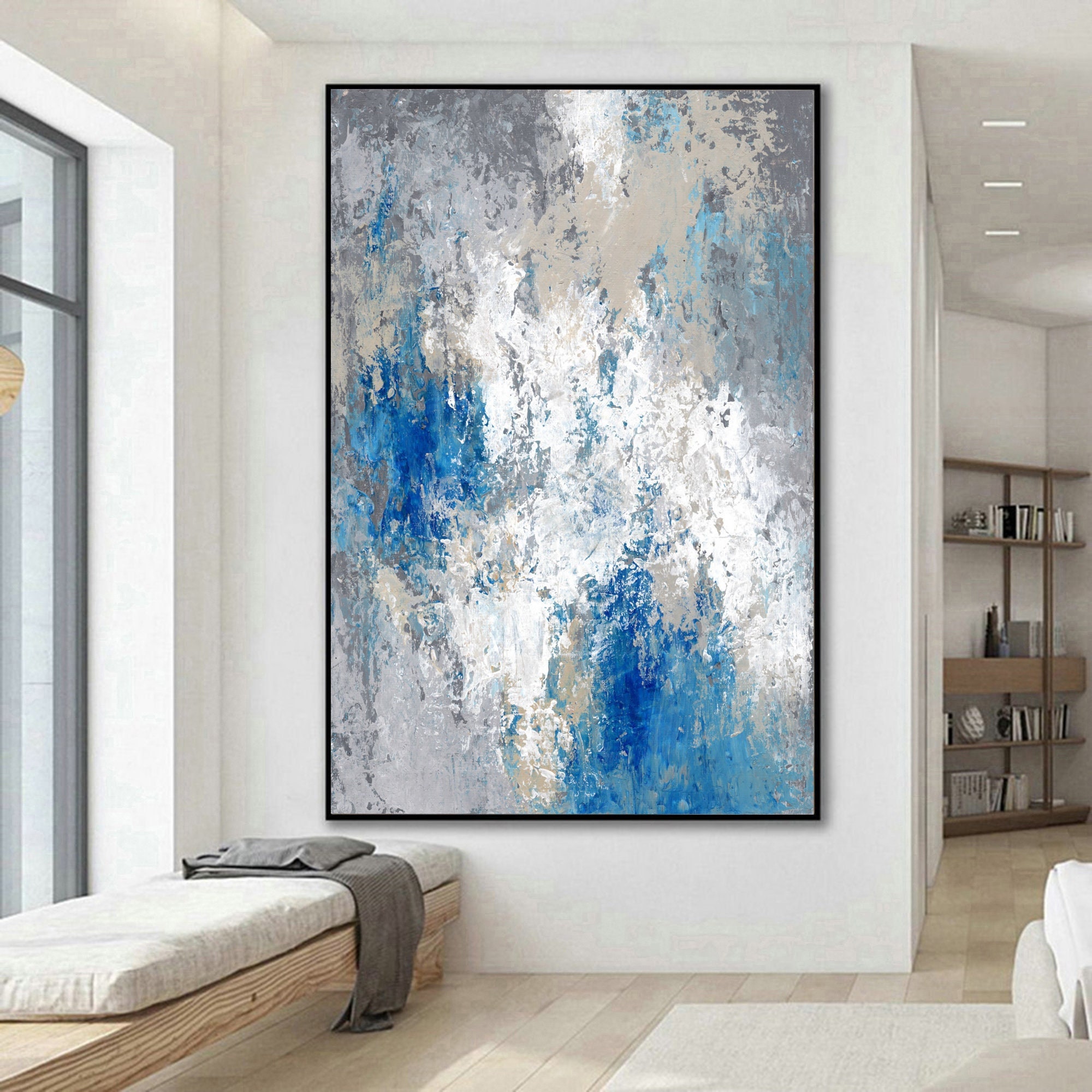 Cuadro Abstracto Grande - Sky Blue Perspective - 160x80 cm