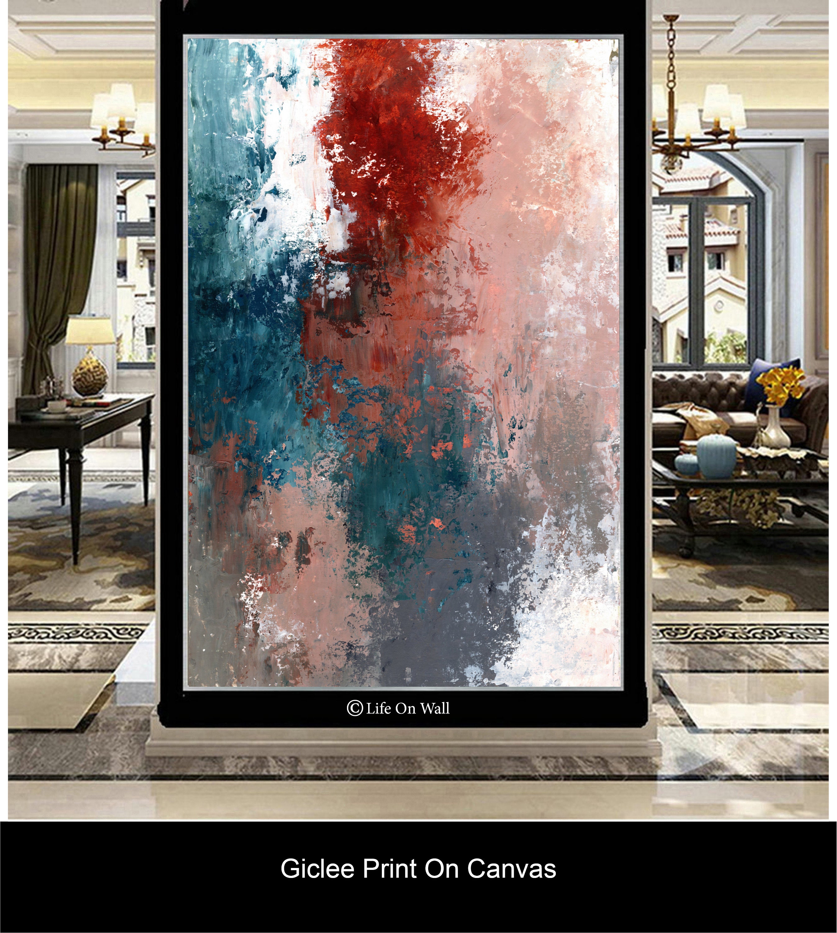 Abstract Painting Print brown blue gray white abstract art Etsy