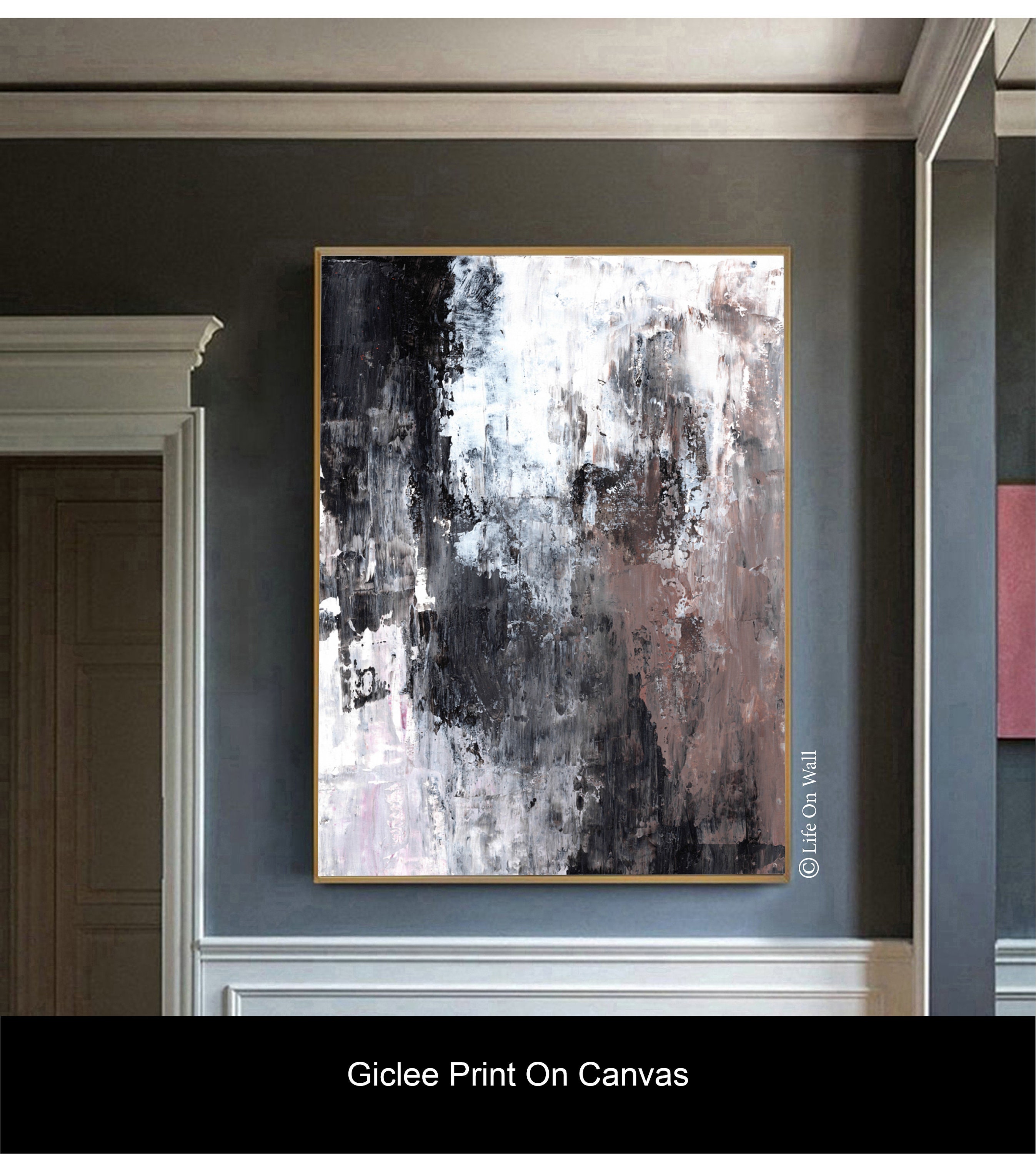 Abstract art print brown black white Abstract art print on Etsy