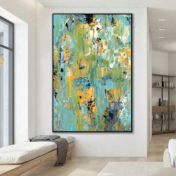 Canvas Set of Abstract Artwork Modern Blue Abstract Canvas Prints Art  Yellow Abstract Home Decor Art Abstract Painting Abstract Artwork 