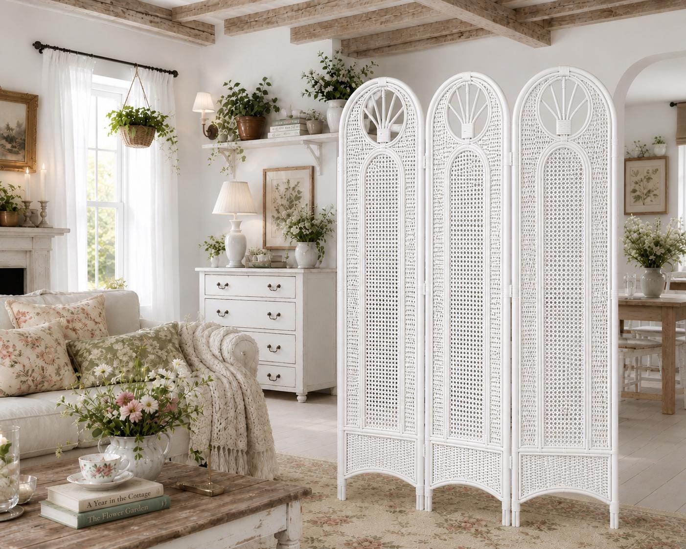 Luxury Handwoven Cane Room Divider | Designer Rattan Partition | Modern ...