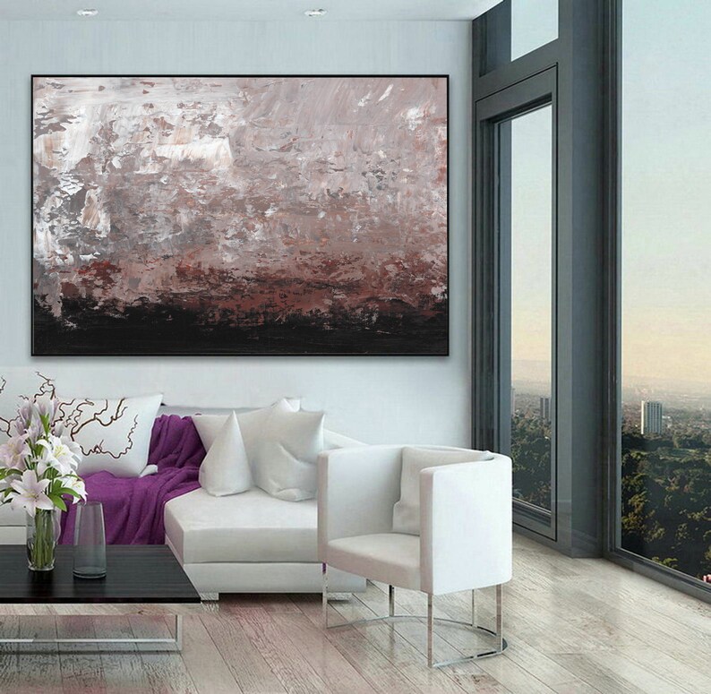 Abstract Painting Brown Black White Gray Abstract Art on Etsy