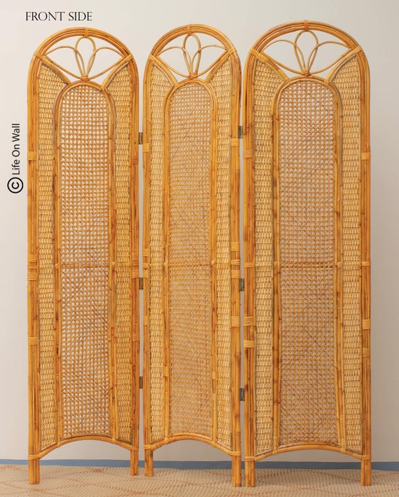 Freestanding Room Divider Bed Headboard Rattan Room Divider Etsy
