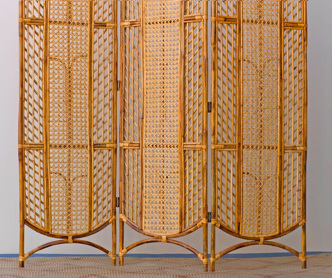 Rattan Cane Room Divider Handcrafted Rattan Partition Rattan Etsy