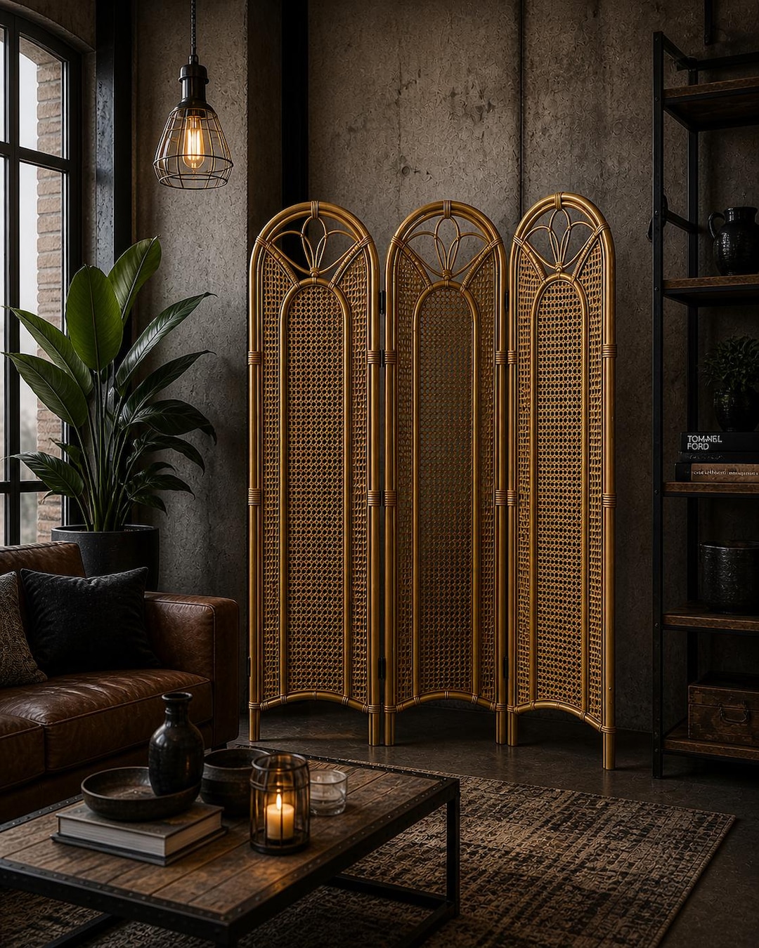 Custom-made Cane Partition | Artisan Rattan Divider | Minimalist ...
