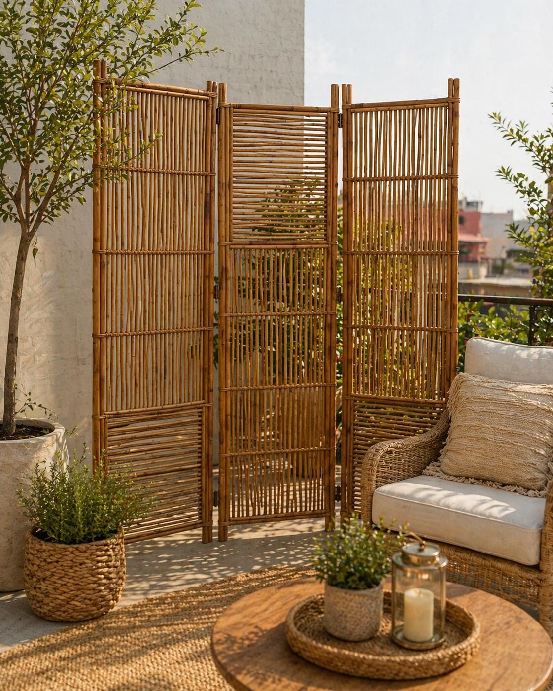 Designer Cane Partition | Artisan Rattan Screen | Modern Bed Headboard ...