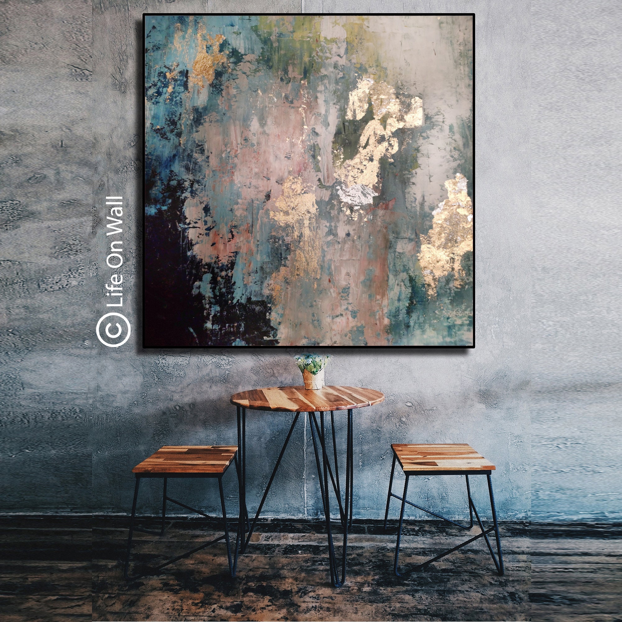 Gold Leaf Abstract Painting Hand Painted Abstract Painting | Etsy