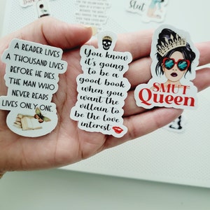 Bookish Stickers- Mini Bundle of 12 stickers, kindle stickers, dark romance stickers, smut stickers, book lovers gift