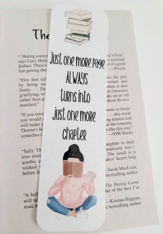 Bookmark-just One More Page Always Turns Into Just One More - Etsy Bookmark-just One More Page Always Turns Into Just One More - Etsy