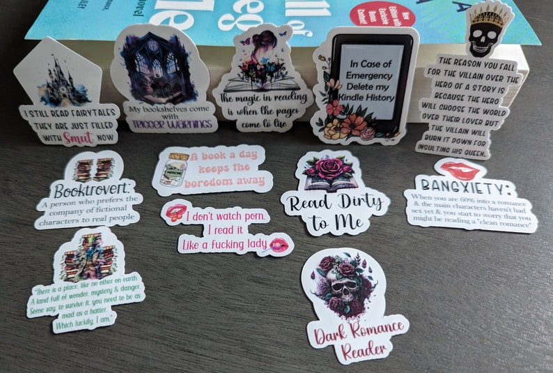Smut & Dark Romance Stickers – Book Lover Kindle Decals (Set of 12) image 4