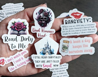 Smut & Dark Romance Stickers – Book Lover Kindle Decals (Set of 12)