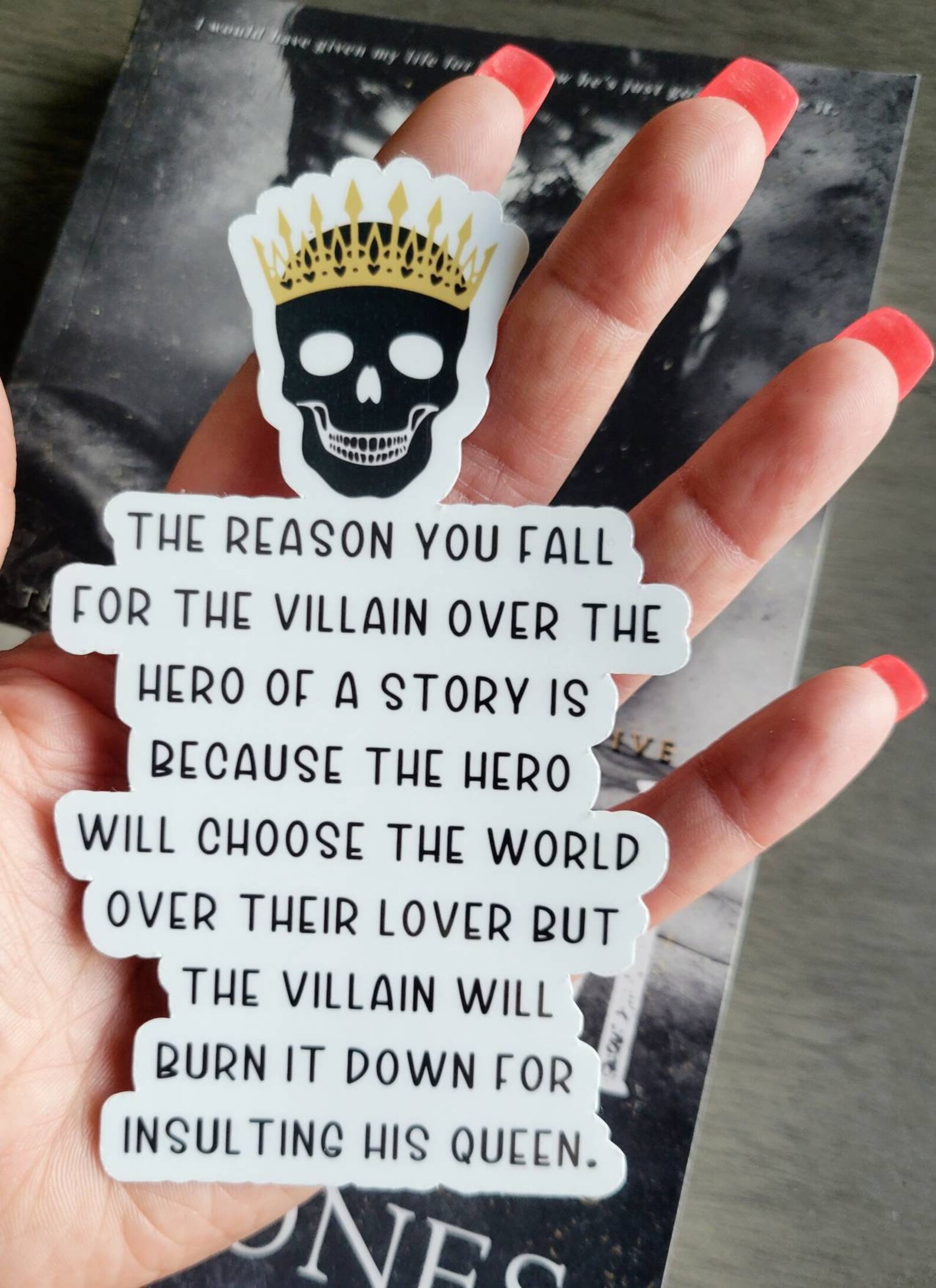The Villain Dark Romance Book Sticker - 2 Inch Vinyl Decal For Kindle, Laptop, Books