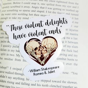 Book Sticker- Romeo and Juliet-William Shakespeare, Kindle sticker, laptop sticker, quote sticker, bookish vibes