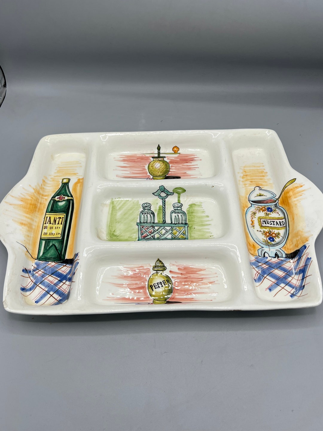 Mancioli Vintage Ceramic Tray 1950 Italy Italian Pottery Hand Painted mancioli-vintage-ceramic-tray-1950-italy-italian-pottery-hand-painted