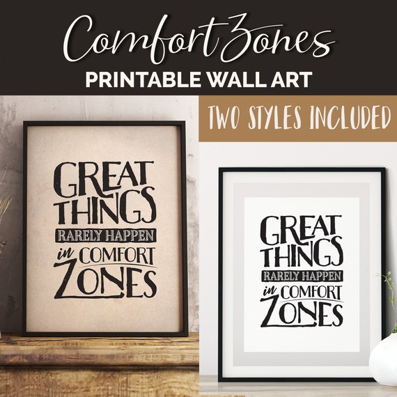 Great Things Rarely Happen In Comfort Zones Inspirational Etsy