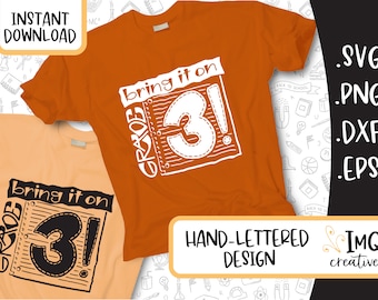 Back to School 3rd Grade INSTANT DOWNLOAD Hand Lettered .svg, .png, .eps, .dfx files. Use with Cricut Design Space, Silhouette Studio, etc.