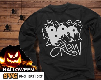 Boo Crew Halloween SVG, hand-lettered design, .svg, .eps, .png, and .dxf cut files for Cricut, Silhouette, etc.