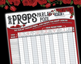 Kentucky Derby Party Game • Props Parlay Betting Pool Poster, Easy to Play (Digital Download)