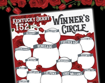 Kentucky Derby Party Game • Winner's Circle Betting Pool Poster (Digital Download)