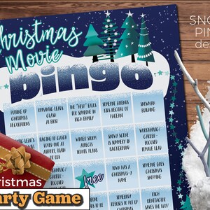 Cartões de bingo de filmes de Natal para os amantes do cinema Hallmark! DOWNLOAD DIGITAL | Ótimo jogo de festa para a noite das meninas - jogue enquanto assiste!