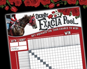Kentucky Derby Party Game • Squares Pool Poster, Easy to Play (Digital Download)