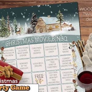 Cartões de bingo de filmes de Natal para os amantes do cinema Hallmark! DOWNLOAD DIGITAL | Ótimo jogo de festa para a noite das meninas - jogue enquanto assiste!