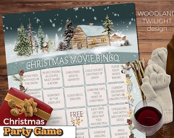 Christmas Movie Bingo Cards for the Hallmark movie lover! DIGITAL DOWNLOAD | Great party game for girls night - play along as you watch!