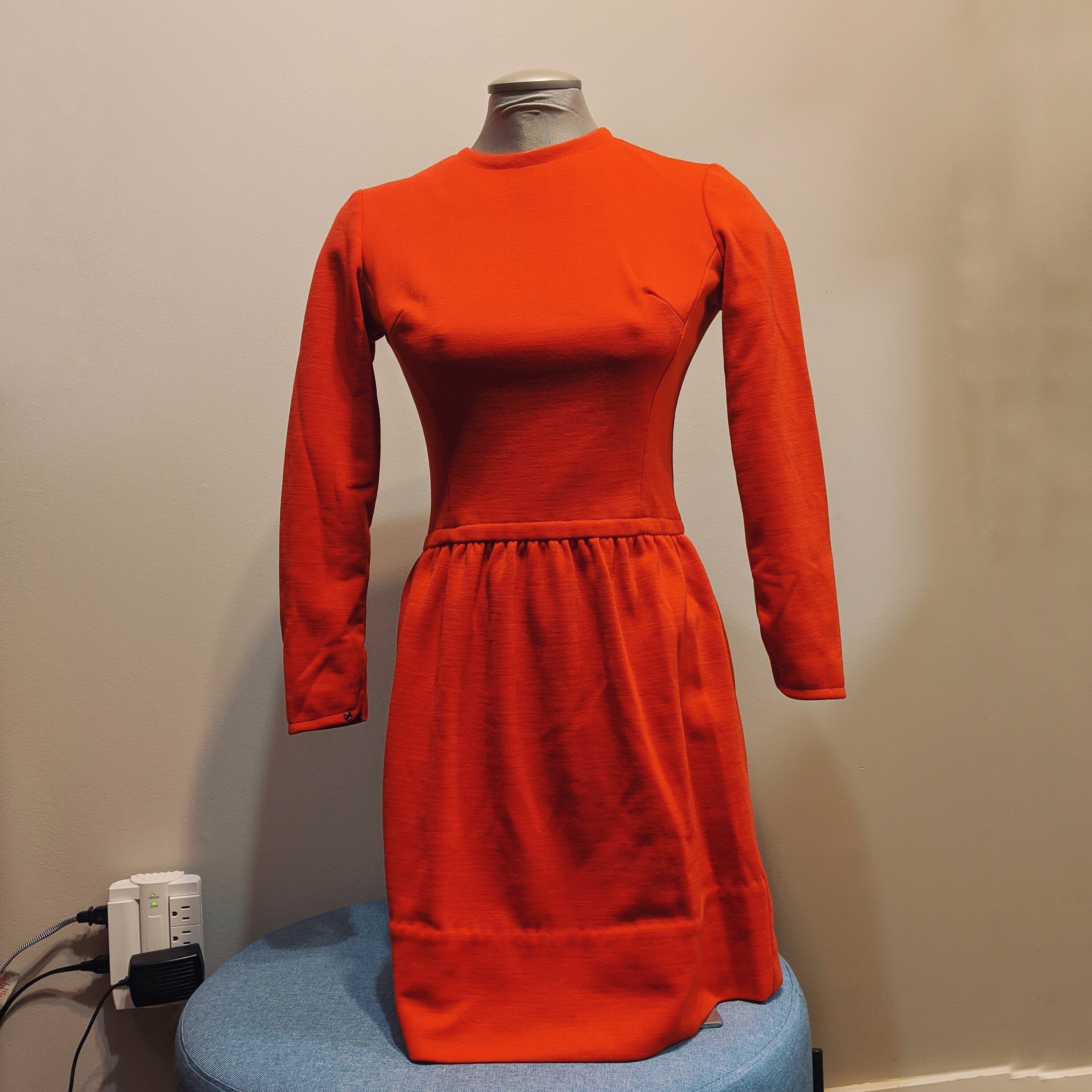 1960s Vicky Vaughn Orange Red Mini VTG 