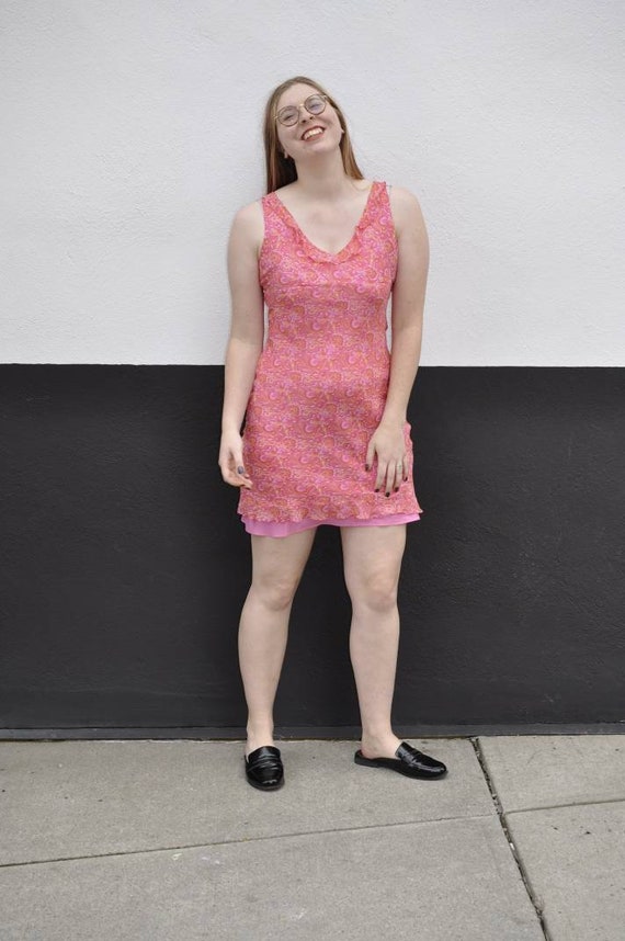 Silk Holt Renfrew dress, 90's pink paisley dress,