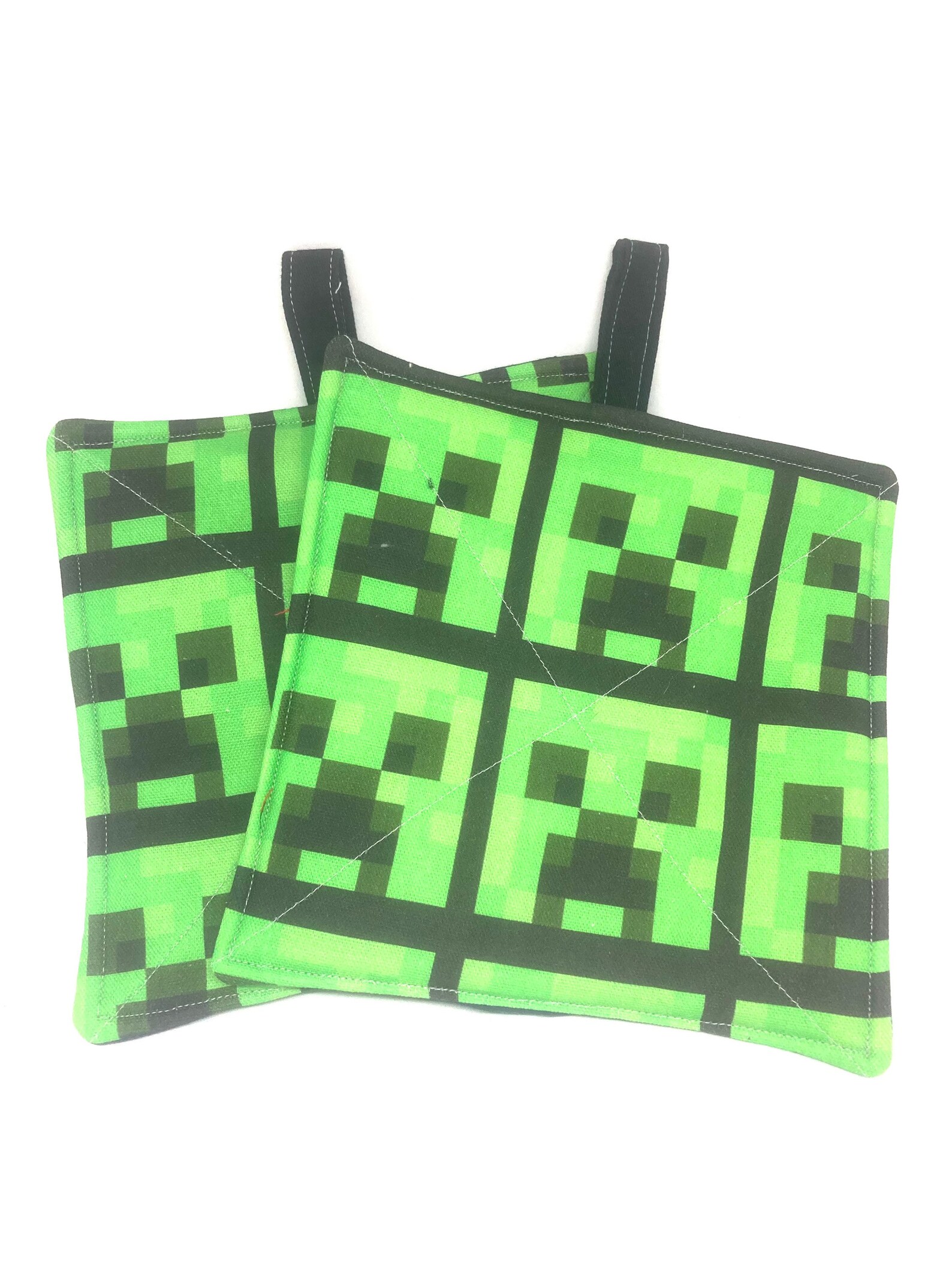 Zipper Pouches featuring fabric inspired by Minecraft. Great Etsy