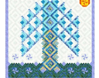 Log Cabin Tree of Life Quilt Pattern -PDF