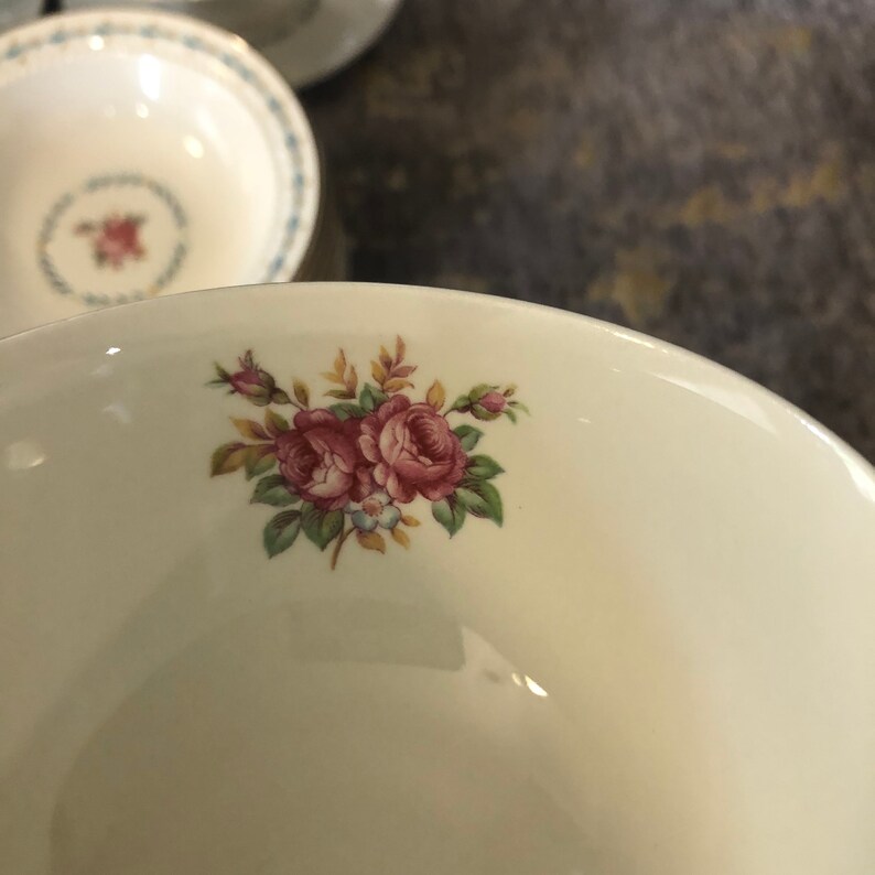 Vintage Harmony House China Set Mount Vernon Pattern Floral With Gold