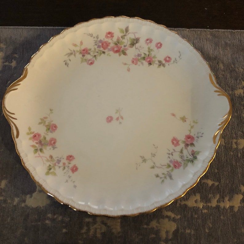 Vintage Pope Gosser Tralee Floral China with gold trim Set of Round Vegetable Serving Bowl