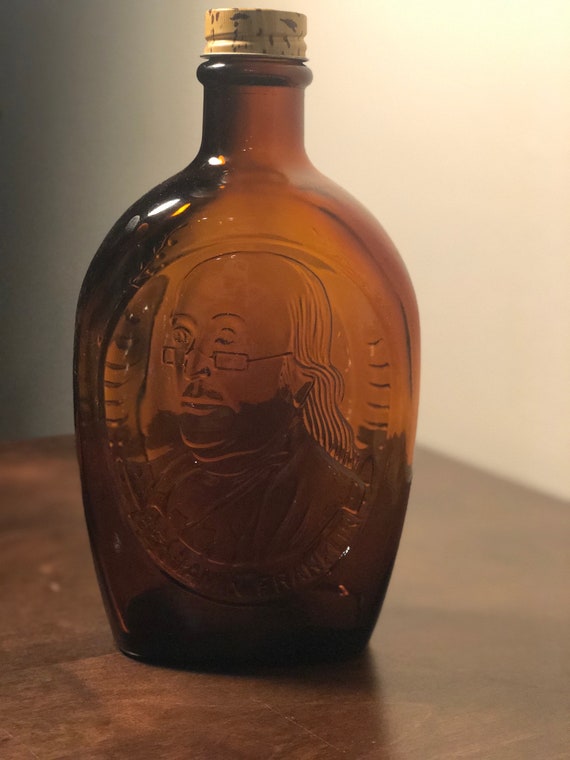 Vintage Benjamin Franklin Log Cabin Syrup Bottle Etsy
