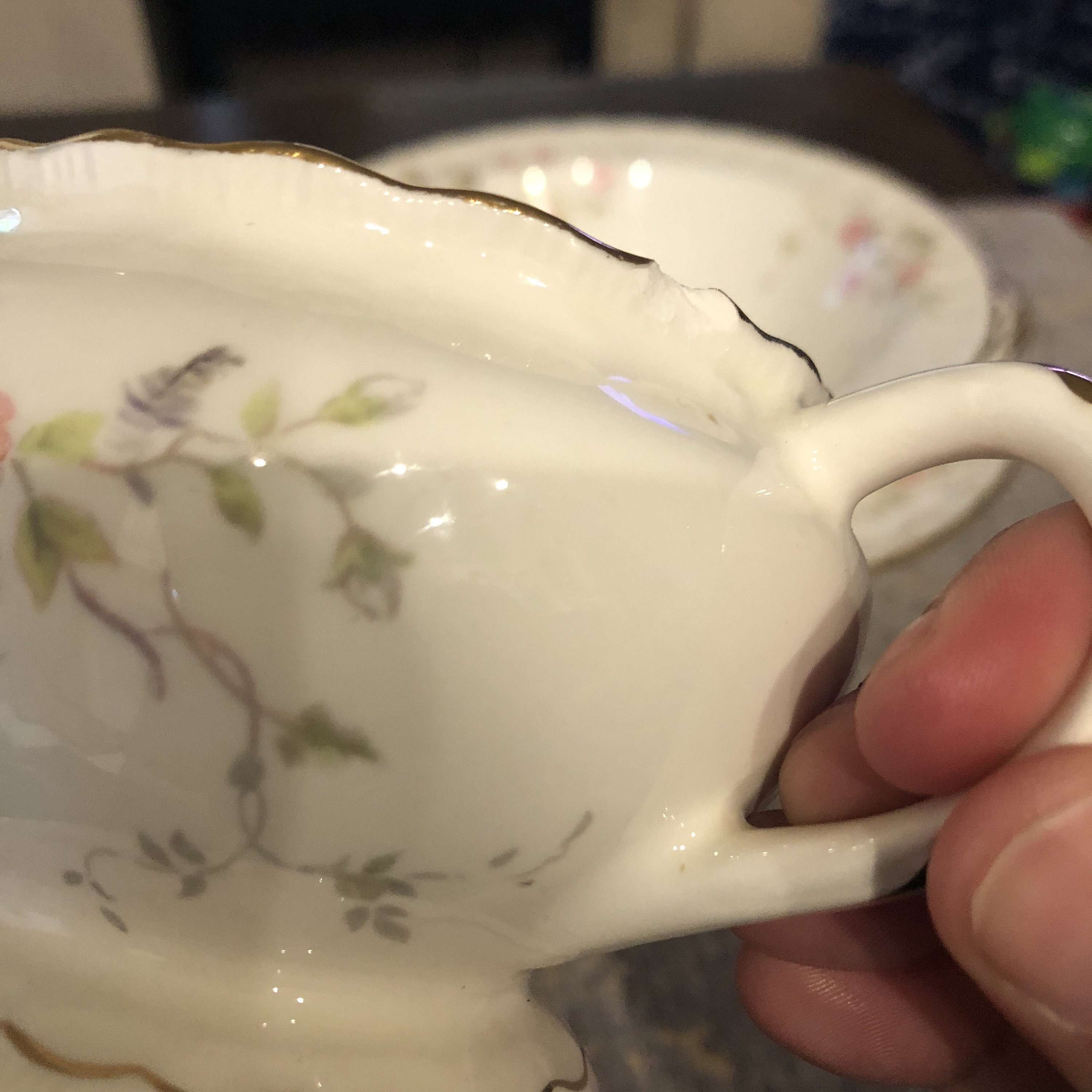 Vintage Pope Gosser Tralee Floral China With Gold Trim Set of Round Vegetable Serving Bowl