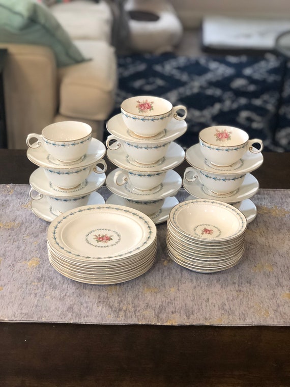 Vintage Harmony House China Set Mount Vernon Pattern Floral Etsy
