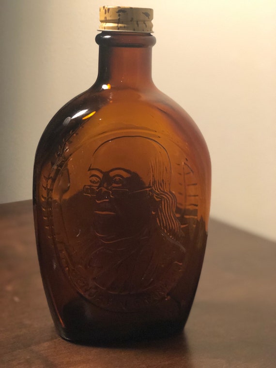 Vintage Benjamin Franklin Log Cabin Syrup Bottle Etsy