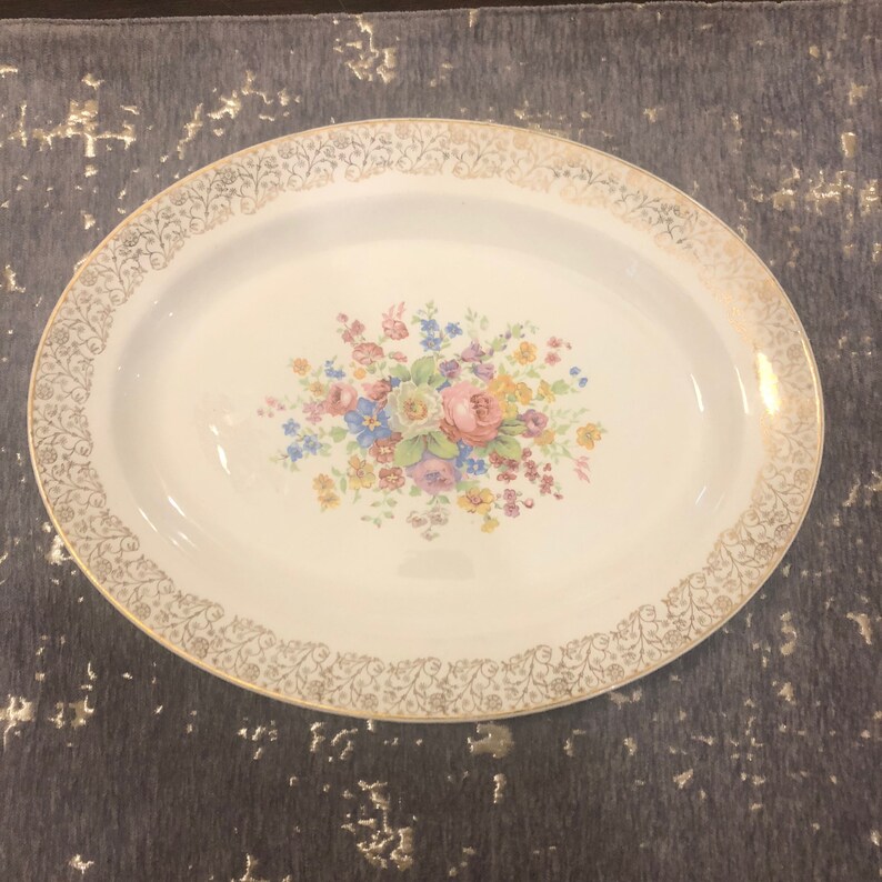 Vintage Century by Salem China Floral USA 23 Karat Gold Trim Etsy