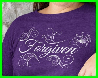 Forgiven Christian Shirt Tshirt Redeemed T Shirt Grace Tee Spirit Apparel Clothes Bella Canva 3001 Trendy Casual Comfortable Soft Ringspun
