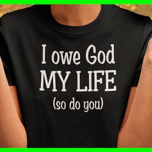 Ich Danke Gott Mein Leben Christ Shirt So tun Sie Tshirt Schuld T-Shirt T-Shirt Kleidung Kleidung Bella Canva 3001 Trendy Casual Komfortable Soft Ringspun
