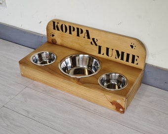 Gamelle Chat En Bois Etsy